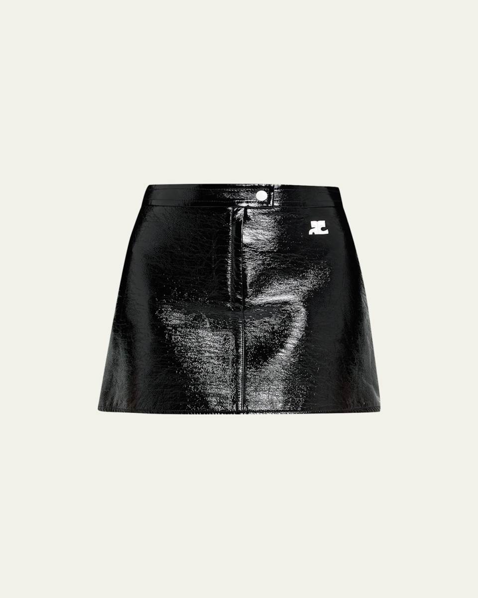 Textured Vinyl Mini Skirt